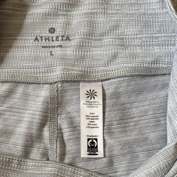 Athleta Light Gray Textured Leggings - Picture 2 of 2
